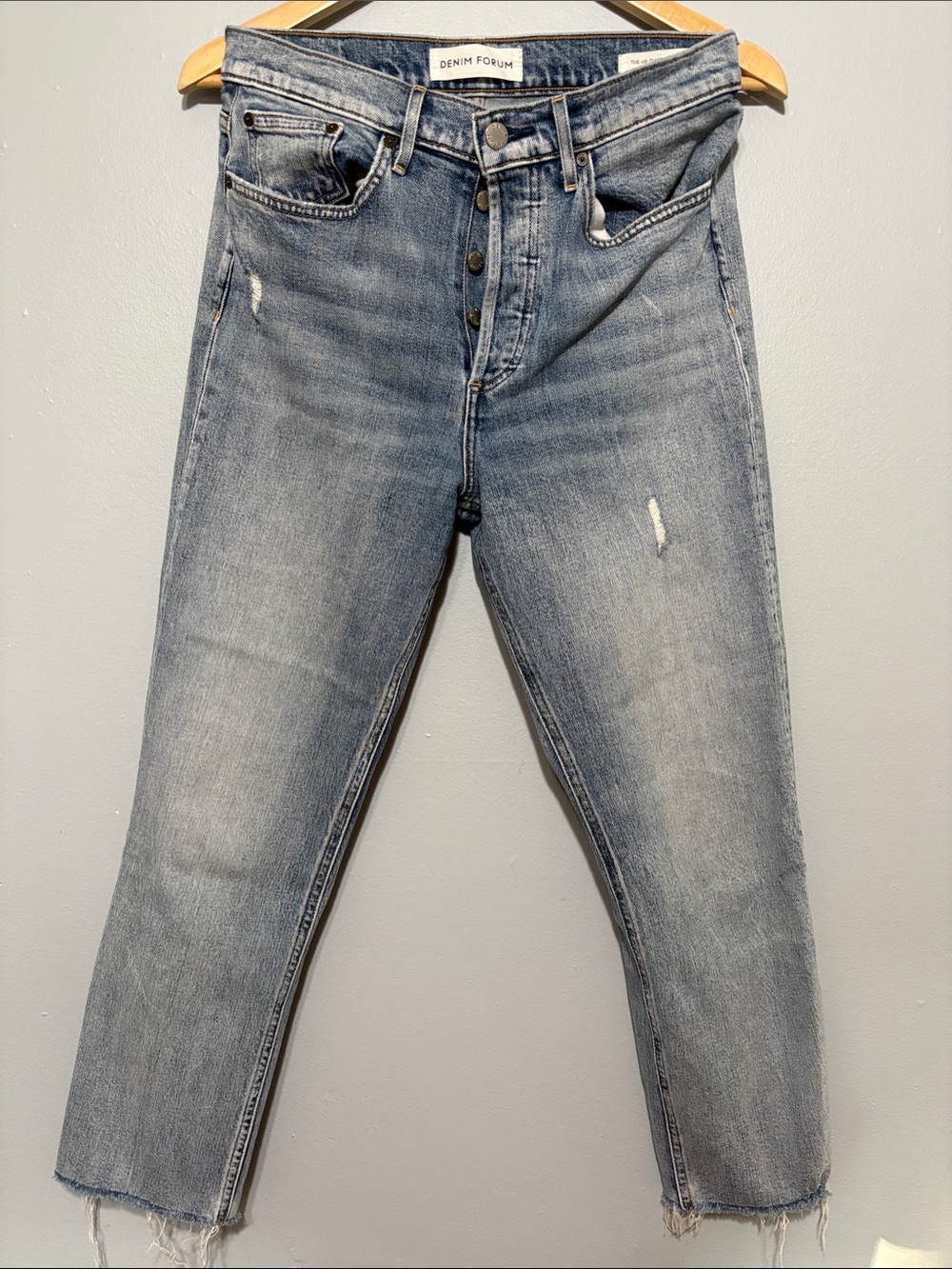 Denim Forum Women’s Light Blue High Rise Slim Jeans